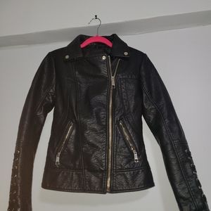 Xs guess leather jacket